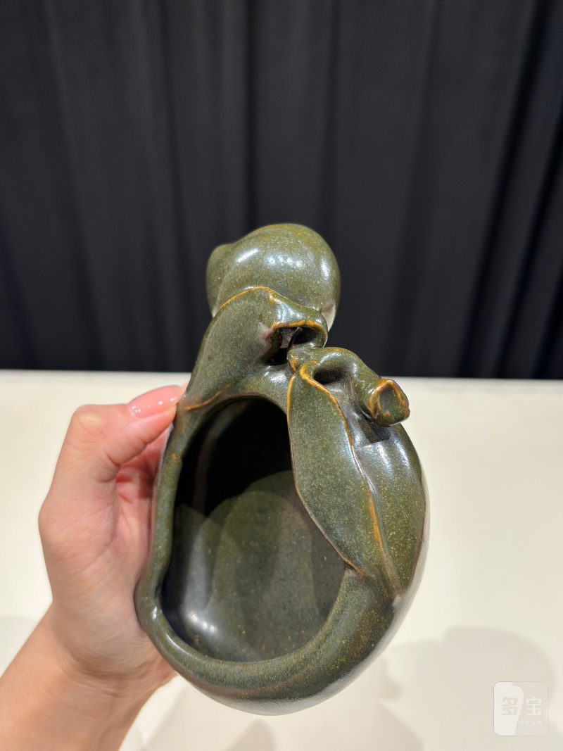 清中期 茶叶末釉桃形洗 - 图6